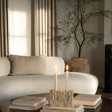 Luma Travertine Candle Holder