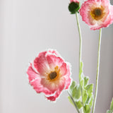 Poppy Flower "Real Touch" - White/Red